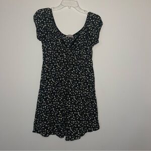 Dream Of Me Black Floral Babydoll Slip Layered Short L Dress